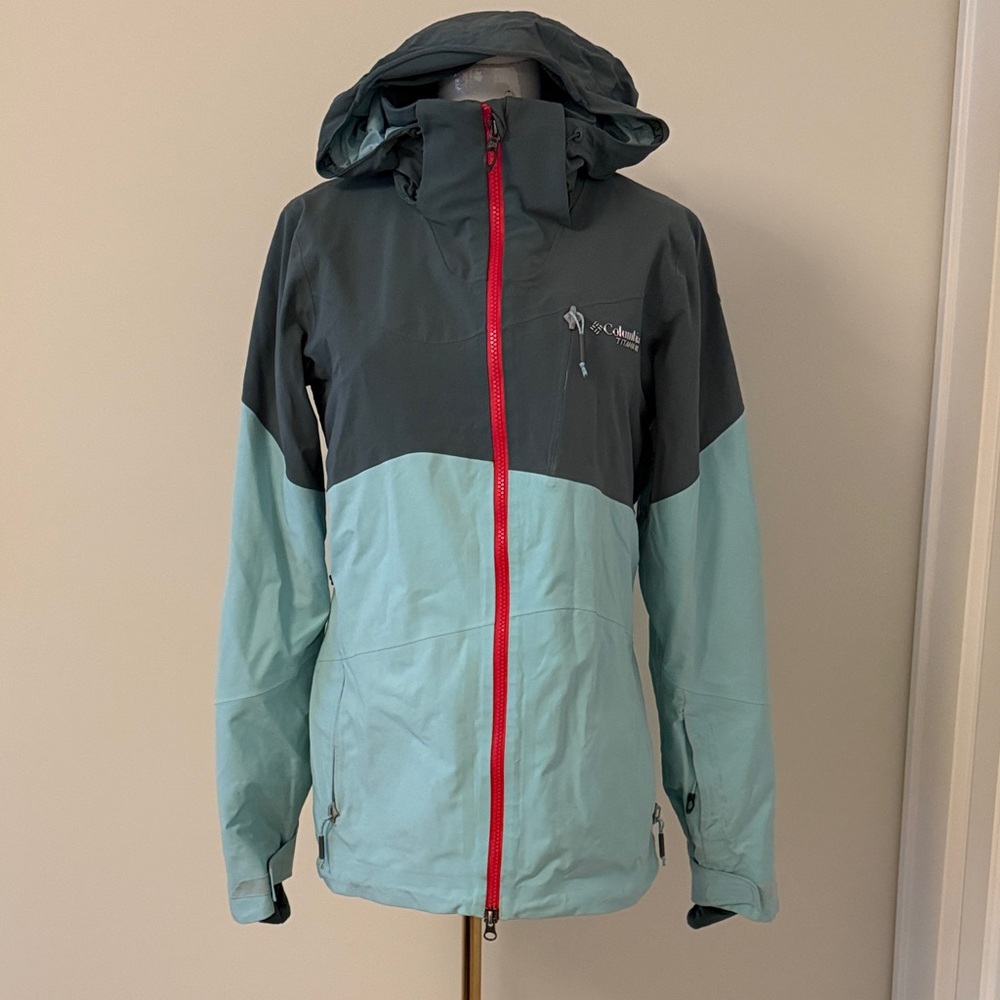 Women's Ski & Snow Jacket - Light Blue and Gray
